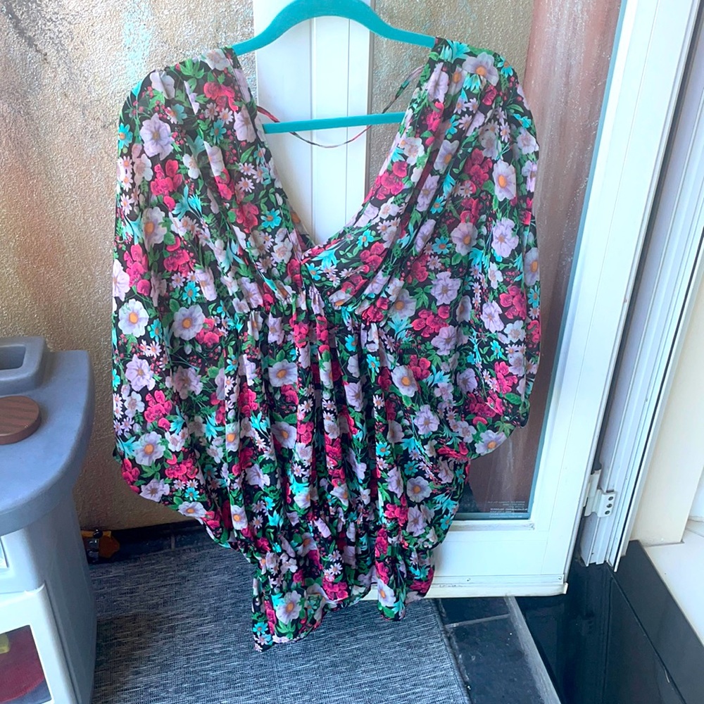 Victoria’s Secret floral caftan beach cover-up
